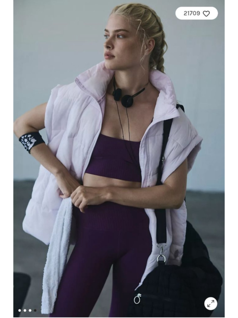 Women's Free People Light Purple Puffer Vest S